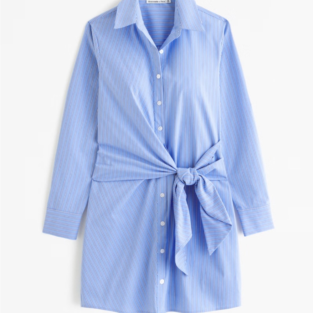 Abercrombie and Fitch Long Sleeve Blue Wrap Shirtdress